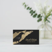 Carte De Visite Artiste de tatouage Crow Noir Moderne Brush Strot (Debout devant)