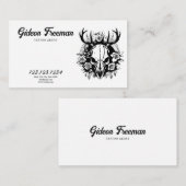 Carte De Visite Artiste de tatouage de crâne noir et blanc unique (Devant / Derrière)