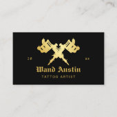 Carte De Visite Artiste De Tatouage De Machine De Tatouage Noir Et (Devant)