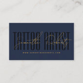 Carte De Visite Artiste de tatouage écriture typographique moderne (Devant)