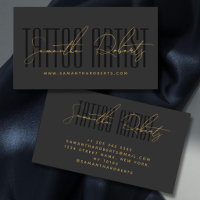 Artiste de tatouage écriture typographique moderne