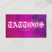 Carte De Visite Artiste de tatouage en néon rose (Devant)