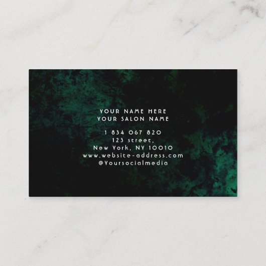 Carte De Visite Artiste de tatouage en néon vert (Dos)