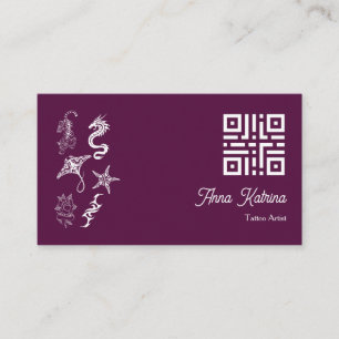 Carte De Visite Artiste de tatouage fin minimaliste Rendez-vous él