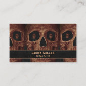 Carte De Visite Artiste de tatouage Gothique Brown crâne Noir Arri (Devant)