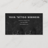 Carte De Visite Artiste de tatouage Gothique Noir foncé Académie c (Dos)
