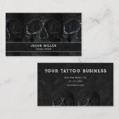 Carte De Visite Artiste de tatouage Gothique Noir foncé Académie c (Devant / Derrière)