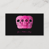 Carte De Visite Artiste de tatouage Gothique Pink Crâne noir (Devant)