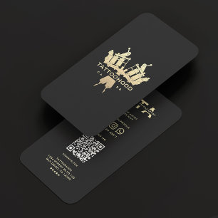 Carte De Visite Artiste de tatouage moderne élégant Monogramme d'o