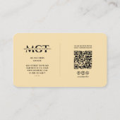 Carte De Visite Artiste de tatouage moderne Monogramme Elégante Pê (Dos)