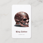 Carte De Visite Artiste de tatouage moderne Rosegold Crâne Qr Code (Devant)