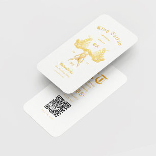 Carte De Visite Artiste de tatouage moderne Studio de tatouage Or