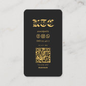 Carte De Visite Artiste de tatouage Monogramme Noir Gold Crâne Mod (Dos)