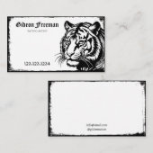 Carte De Visite Artiste de tatouage noir et blanc foncé (Devant / Derrière)