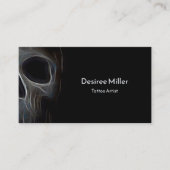 Carte De Visite Artiste De Tatouage Noir Et Blanc Goth Design Crân (Devant)