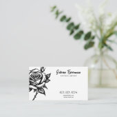 Carte De Visite Artiste de tatouage noir et blanc unique (Debout devant)