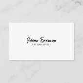 Carte De Visite Artiste de tatouage noir et blanc unique (Dos)