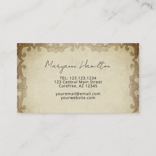 Carte De Visite Artiste De Tatouage Pognon Distressé (Dos)