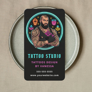Carte De Visite Artiste de tatouage professionnel Studio de tatoua