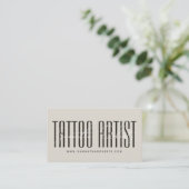 Carte De Visite Artiste de tatouage script de typographie moderne (Debout devant)