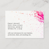 Carte De Visite Artiste des cheveux Expressive Spatter Salon cisea (Dos)