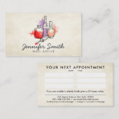 Carte De Visite Artiste des ongles - Aquarelle (Devant / Derrière)