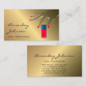 Carte De Visite Artiste des ongles Moderne Manucure Rouge Pedicure (Devant / Derrière)