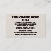 Carte De Visite Artiste élégant (Dos)