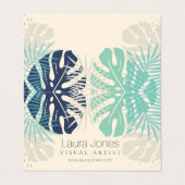 Carte De Visite Artiste en design visuel Pastel Tropical Palms (Extérieur déplié)