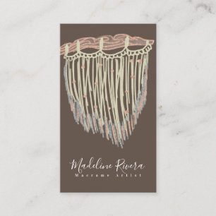 Carte De Visite Artiste en Macramé Créateur d'Art Artisanal