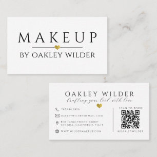 Carte De Visite Artiste en Maquillage Code QR Moderne