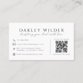 Carte De Visite Artiste en Maquillage Code QR Moderne (Dos)