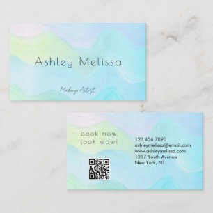 Carte De Visite Artiste en maquillage holographique pastel arc-en-