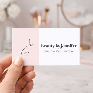Carte De Visite Artiste en Maquillage Permanent Logo Minimaliste R