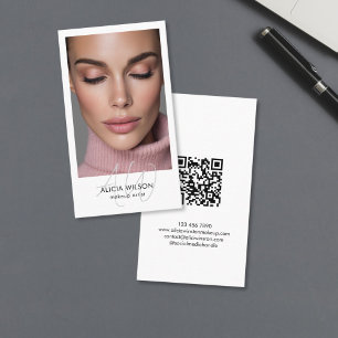 Carte De Visite Artiste en maquillage photo minimaliste Beauté Che