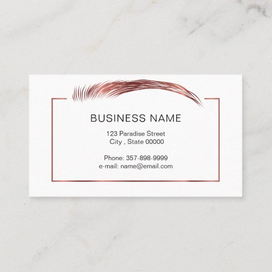 Carte De Visite Artiste en microblème en or rose (Dos)