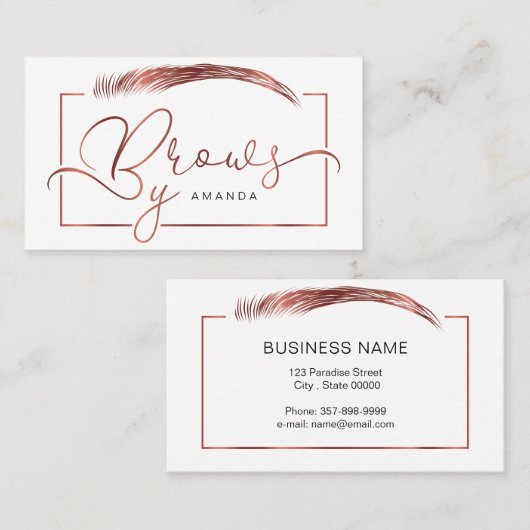 Carte De Visite Artiste en microblème en or rose (Devant / Derrière)