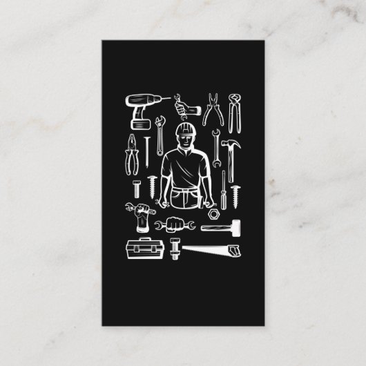 Carte De Visite Artiste Fête des pères Carpenter Outils Hobbyist (Devant)