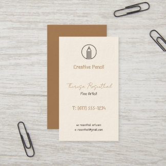 Carte De Visite Artiste Fin Traditionnel | Logo Crayon