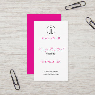 Carte De Visite Artiste Fin Traditionnel | Logo Crayon