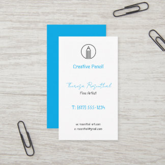 Carte De Visite Artiste Fin Traditionnel | Logo Crayon