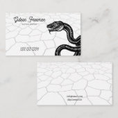 Carte De Visite Artiste gothique de tatouage de serpent noir et bl (Devant / Derrière)