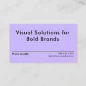 Carte De Visite Artiste graphiste minimaliste moderne (Dos)