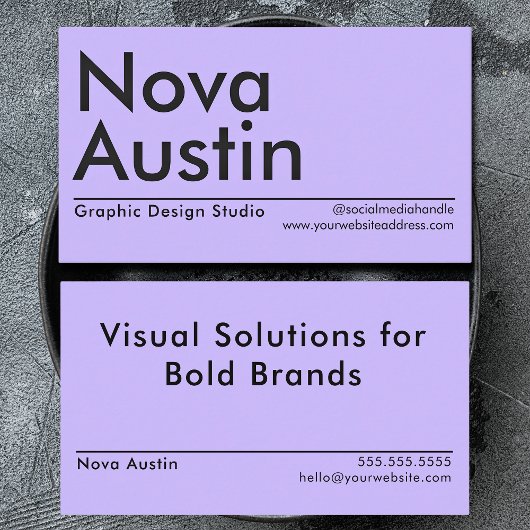 Carte De Visite Artiste graphiste minimaliste moderne