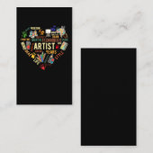Carte De Visite Artiste Heart Love Dessin Art (Devant / Derrière)
