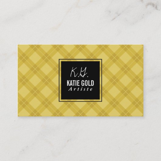 Carte De Visite Artiste | Jacquard jaune (Devant)
