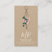 Carte De Visite Artiste Macramé Création de plantes suspendues à l (Dos)