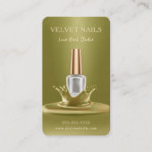 Carte De Visite Artiste Manucure Moderne Nail Art Vert Mousse Chic (Devant)