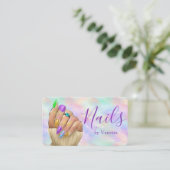 Carte De Visite Artiste Manucure Studio de Vernis Chic Iridescent (Debout devant)