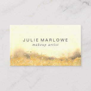 Carte De Visite Artiste maquillage Aquarelle Abstraite Or jaune